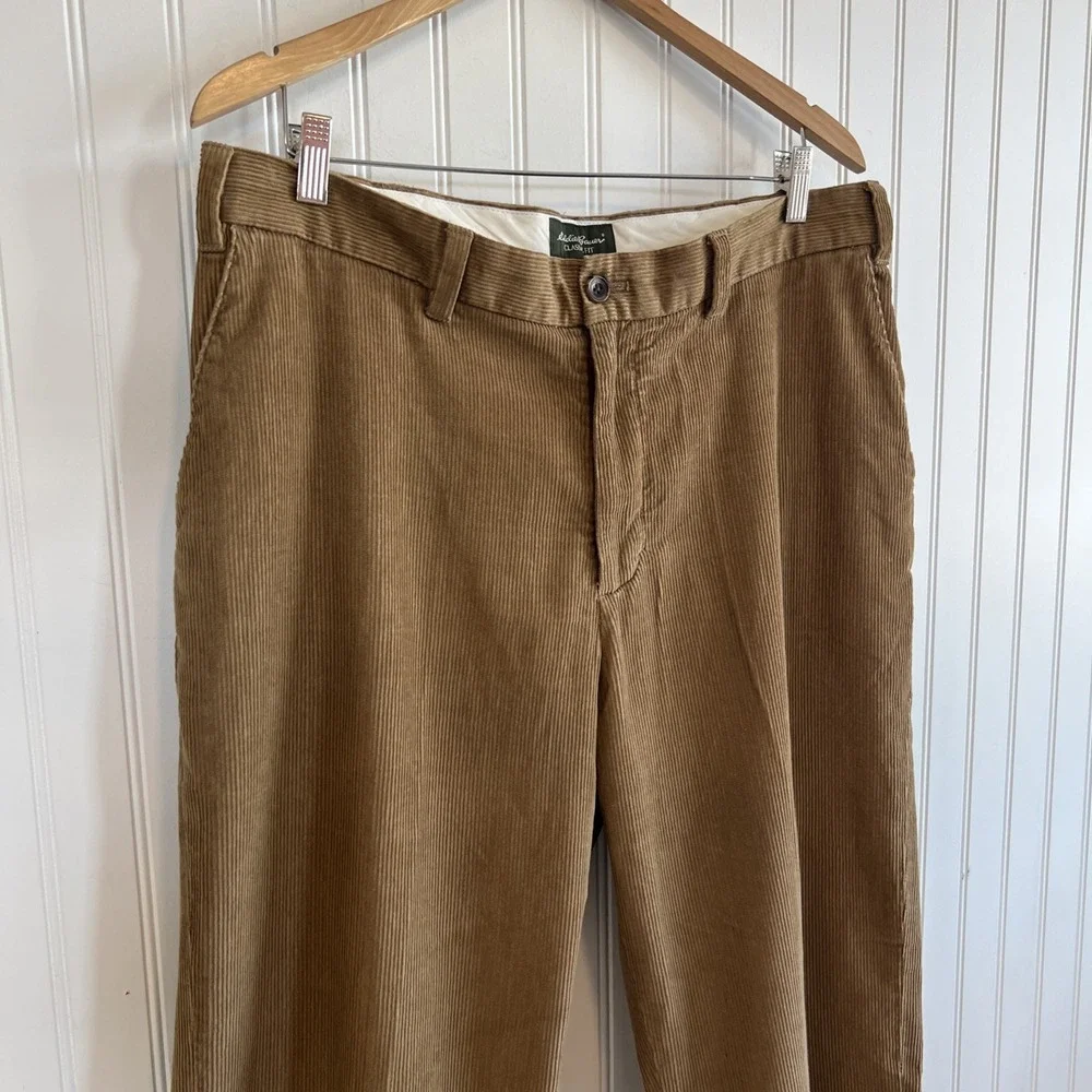 Vintage Eddie Bauer Pants Mens 36x 30 Tan Corduroy Straight Classic 90s